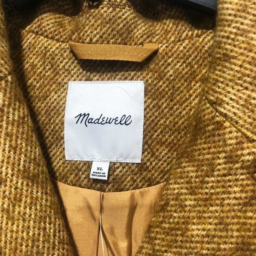 NEW Madewell Averdon Bouclé Coat in Mustard size XL $298 - Picture 6 of 8
